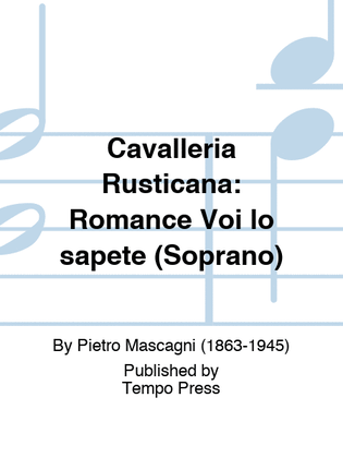 Book cover for CAVALLERIA RUSTICANA: Romance Voi lo sapete (Soprano)