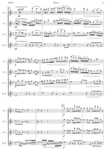 Sway arranged for Flute Quartet image number null