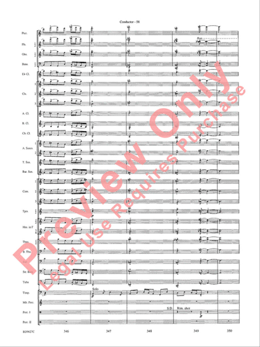 Variations on a Theme of Robert Schumann Concert Band scores gallery preview page 61
