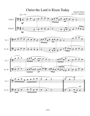 Book cover for Christ the Lord is Risen Today (cello duet)