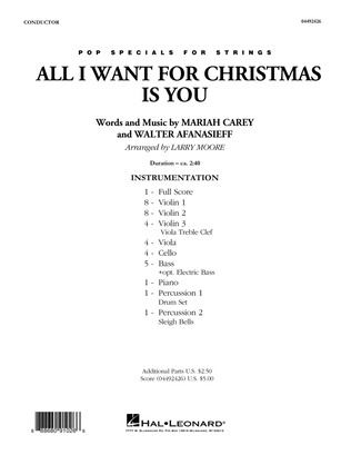 Book cover for All I Want for Christmas Is You (arr. Larry Moore) - Conductor Score (Full Score)