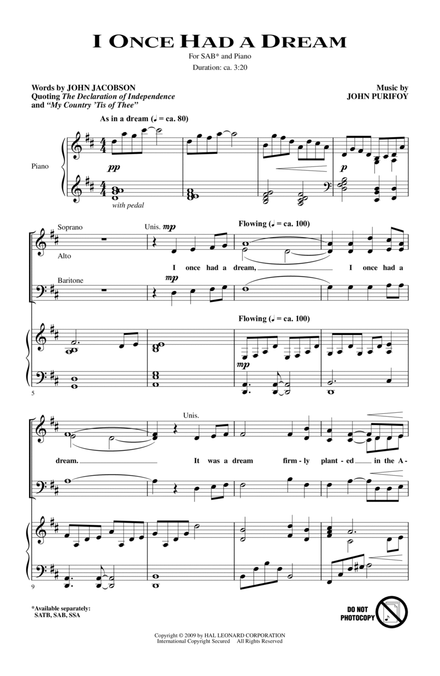 I Once Had A Dream I Once Had A Dream 3-Part scores gallery preview page 1