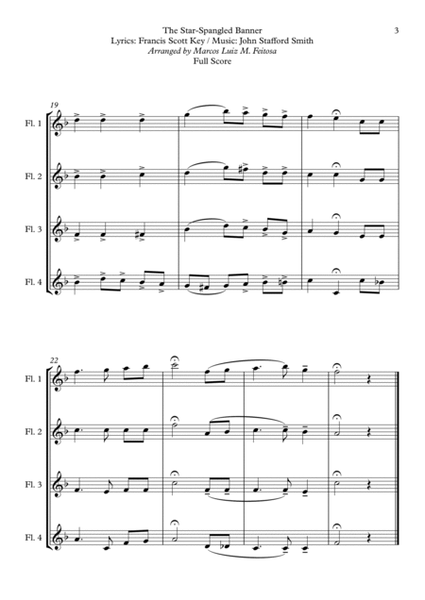 The Star-Spangled Banner (American Anthem) - Flute Quartet image number null