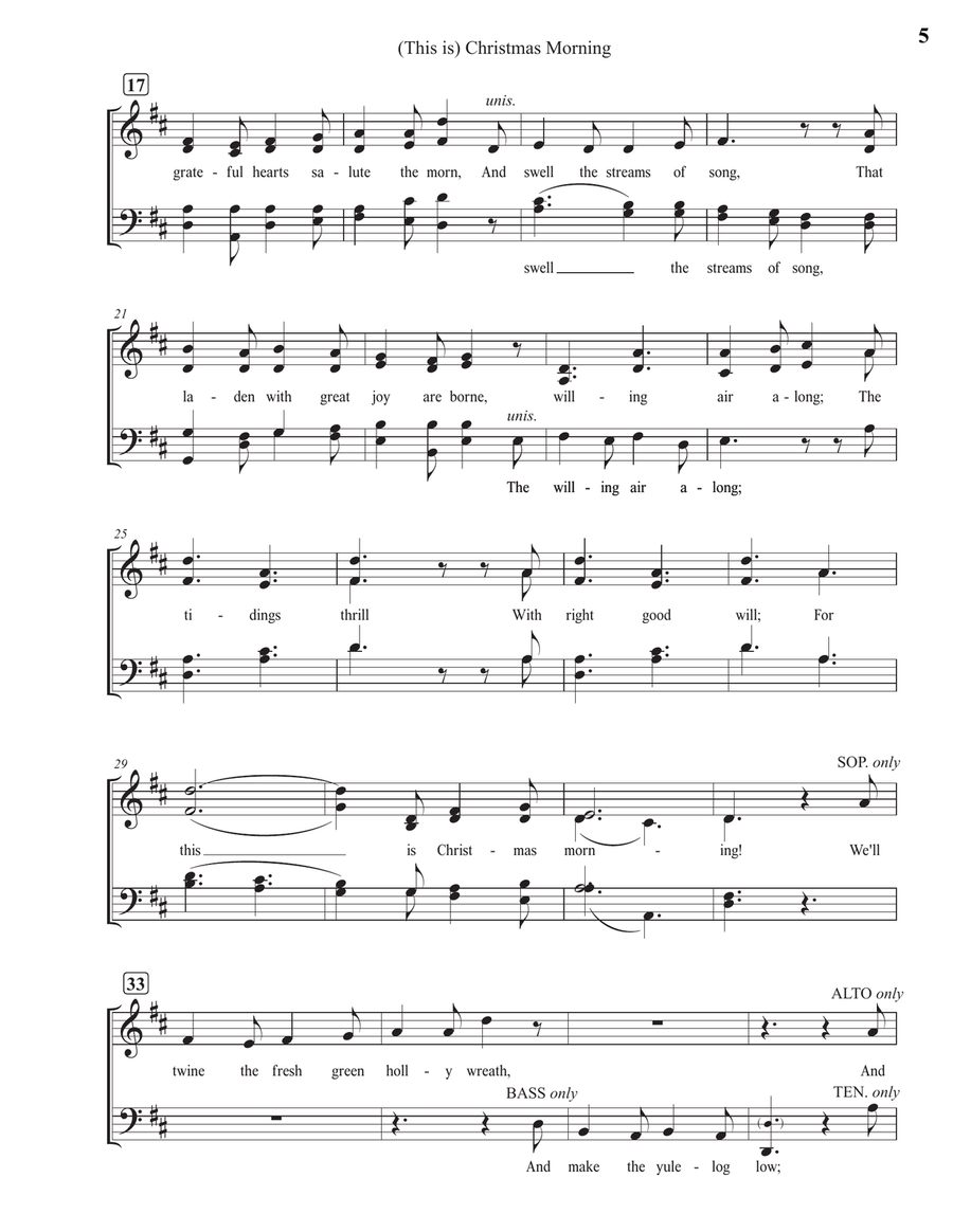 (This is) Christmas Morning 4-Part scores gallery preview page 5