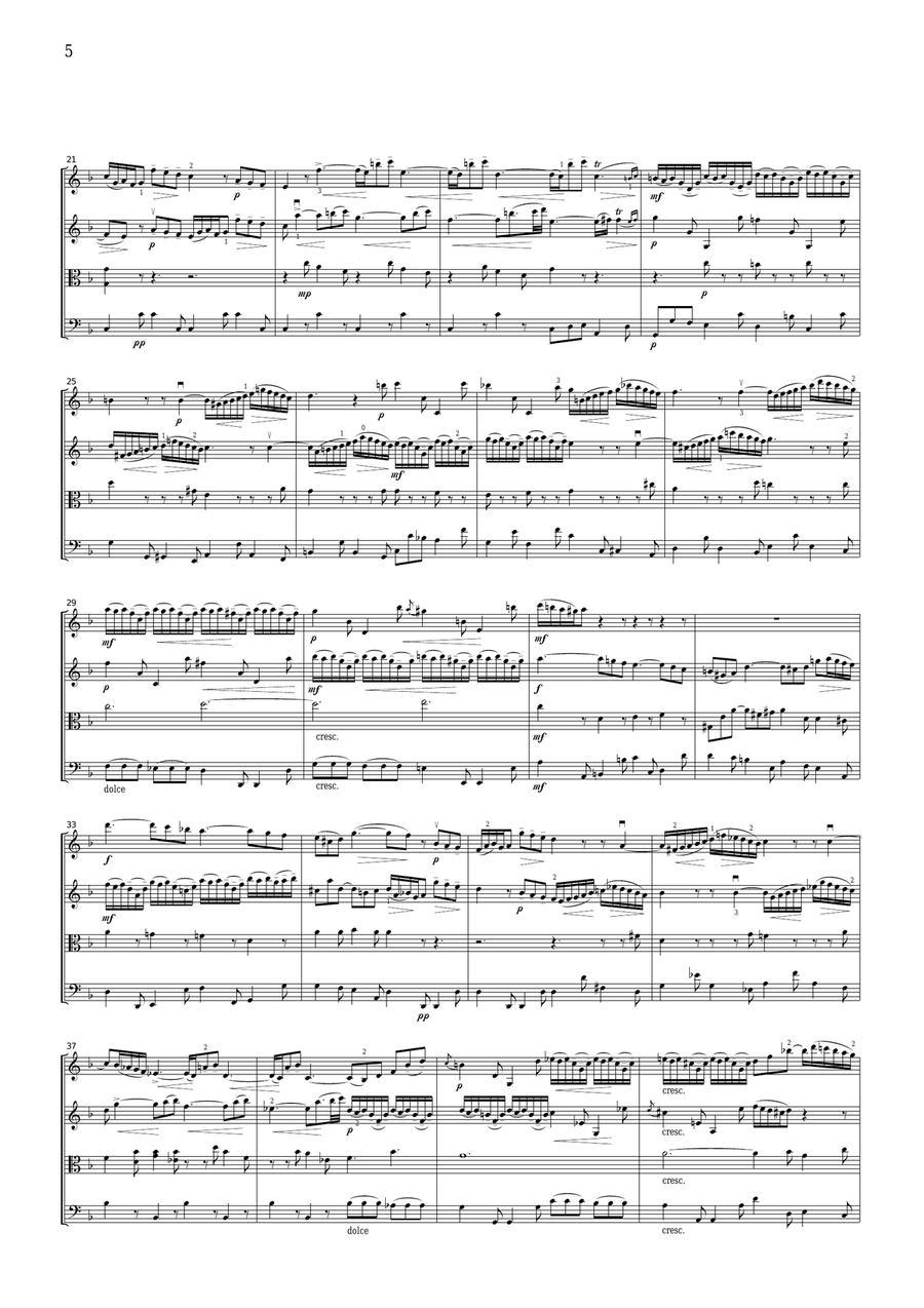 J.S.Bach Concerto for 2 Violins in d BWV1043, for string quartet, CB224 String Quartet scores gallery preview page 5
