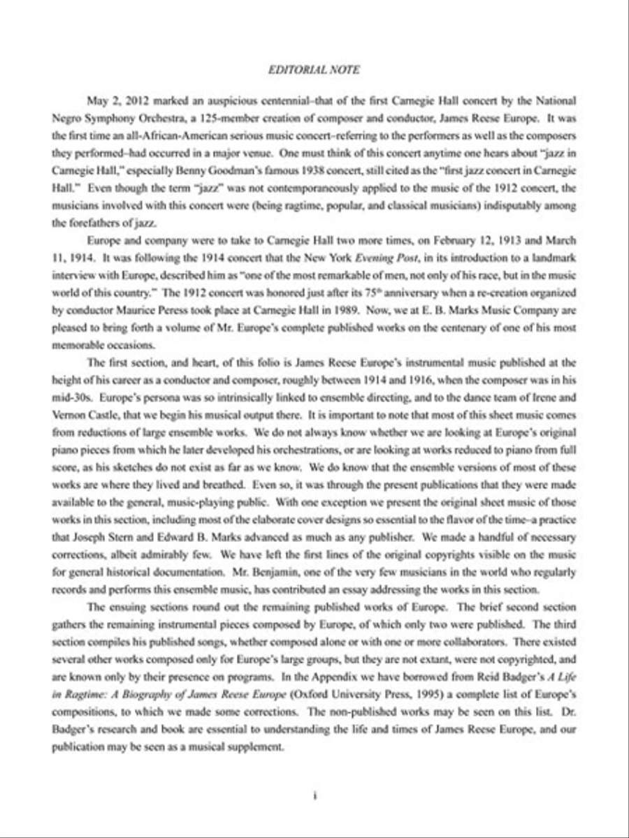 The Music of James Reese Europe Voice scores gallery preview page 5