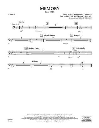Memory (from Cats) (arr. Johnnie Vinson) - Timpani
