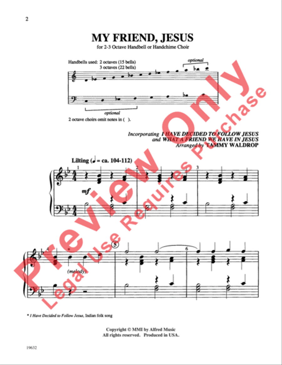 My Friend, Jesus Handbell Choir scores gallery preview page 3