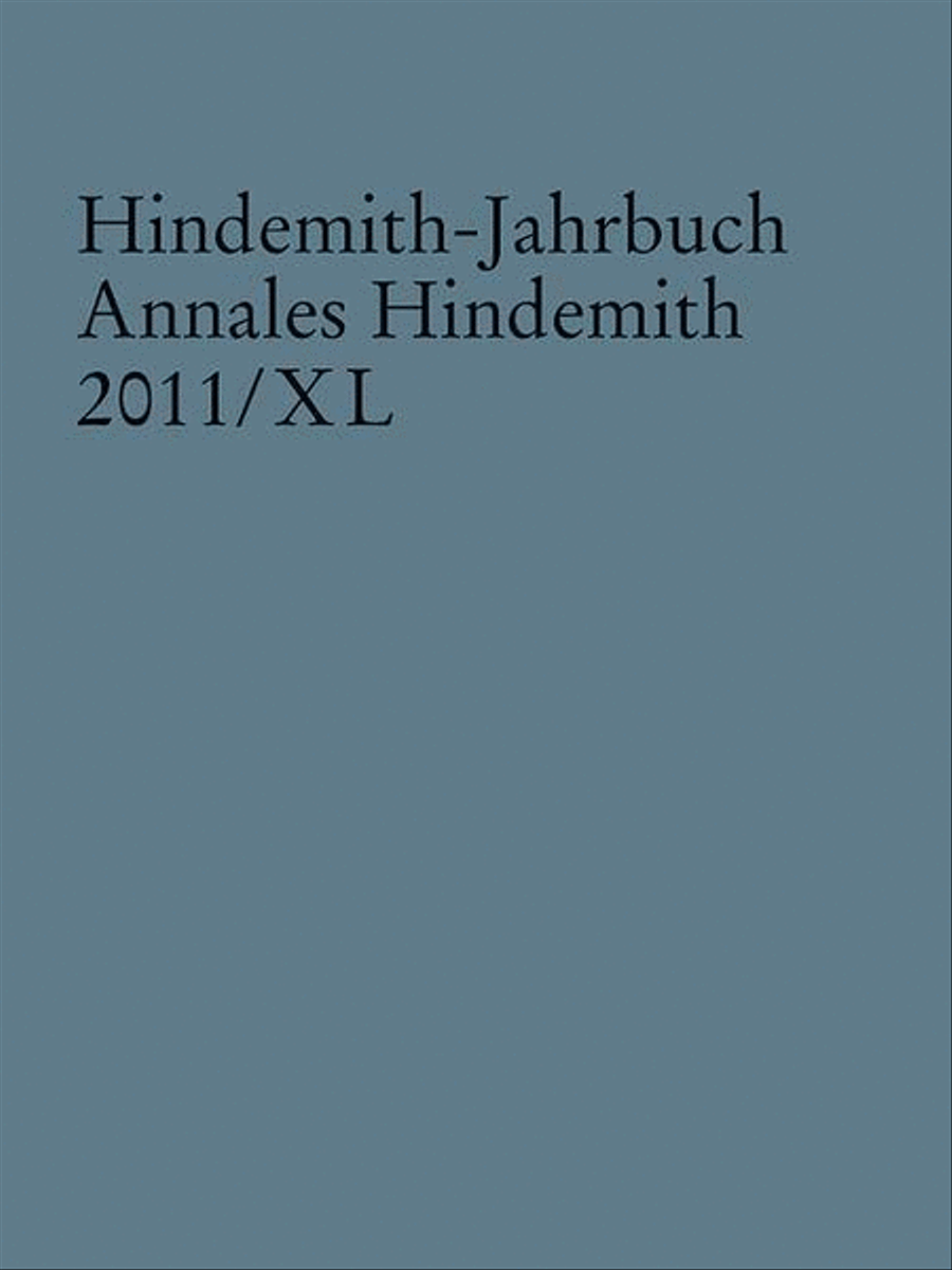 Hindemith Yearbook 2011 Volume 40 Collection / Songbook scores gallery preview page 1