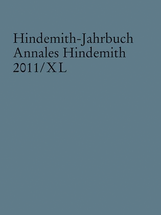 Book cover for Hindemith Yearbook 2011 Volume 40