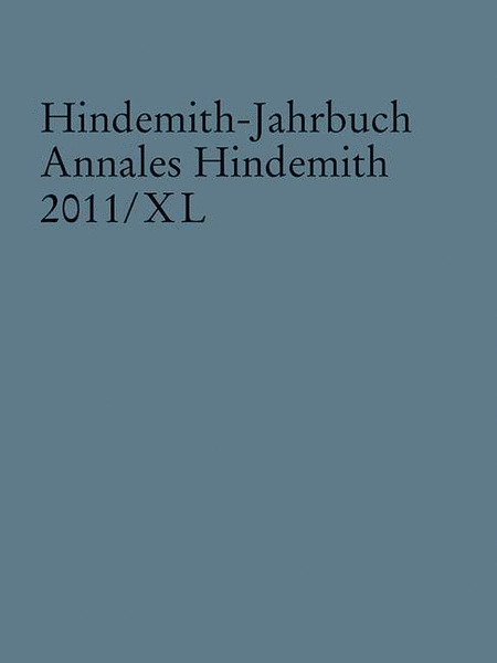 Hindemith Yearbook 2011 Volume 40