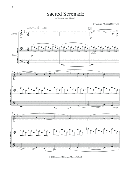 Sacred Serenade - Clarinet & Piano image number null