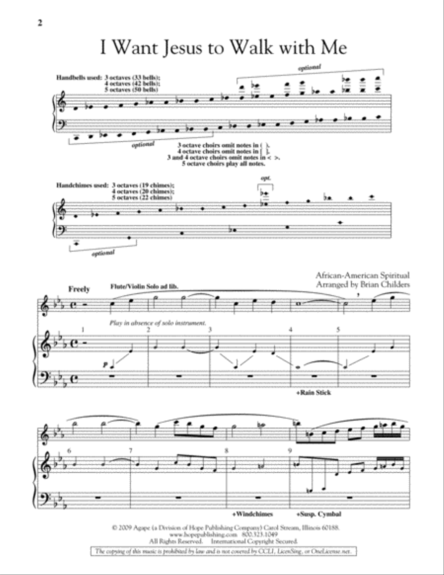 I Want Jesus to Walk with Me 5-Octaves scores gallery preview page 2