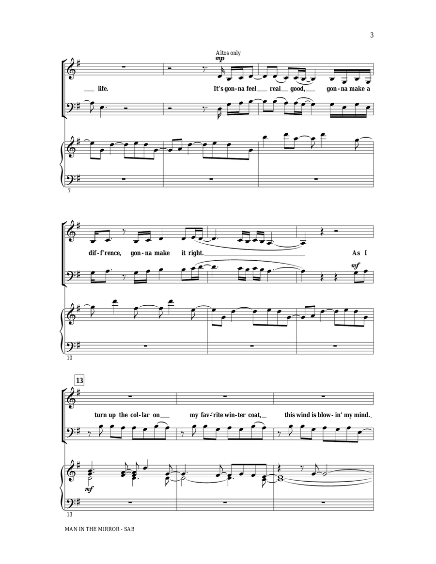 Man In The Mirror (arr. Ed Lojeski) 3-Part scores gallery preview page 2