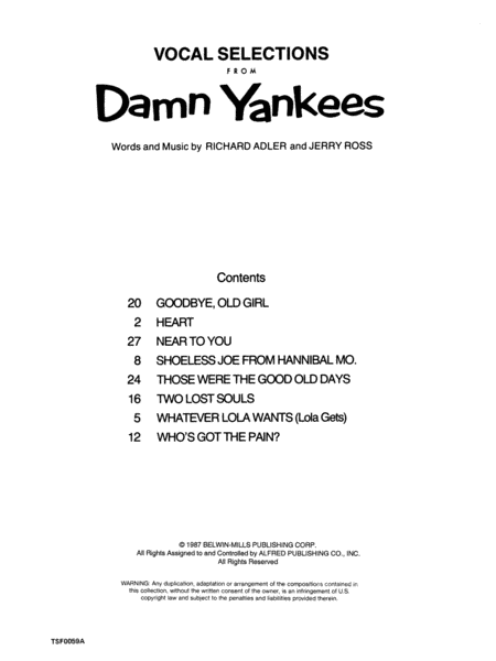 Damn Yankees - Vocal Selections