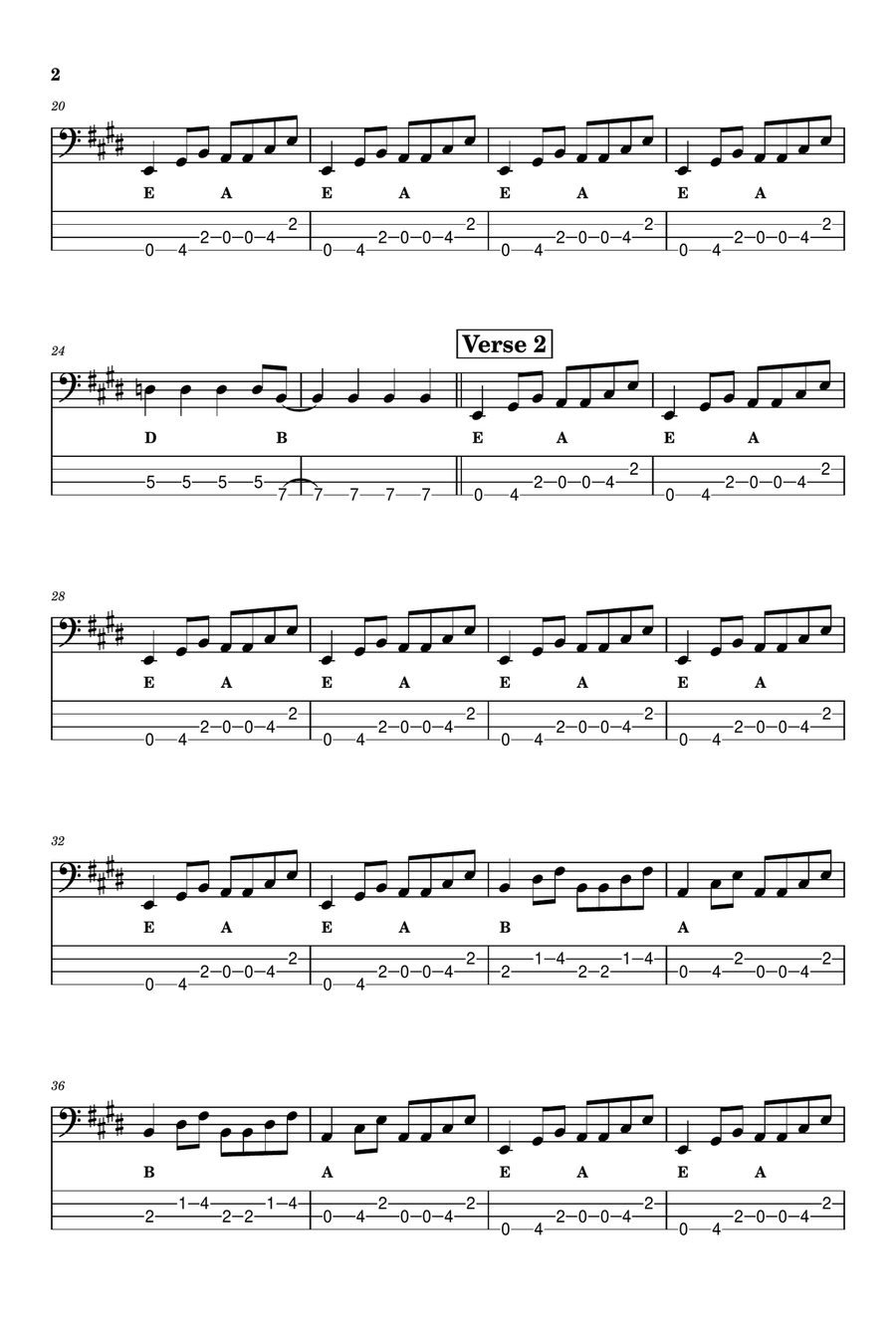 In The Midnight Hour Bass Guitar Tablature scores gallery preview page 2