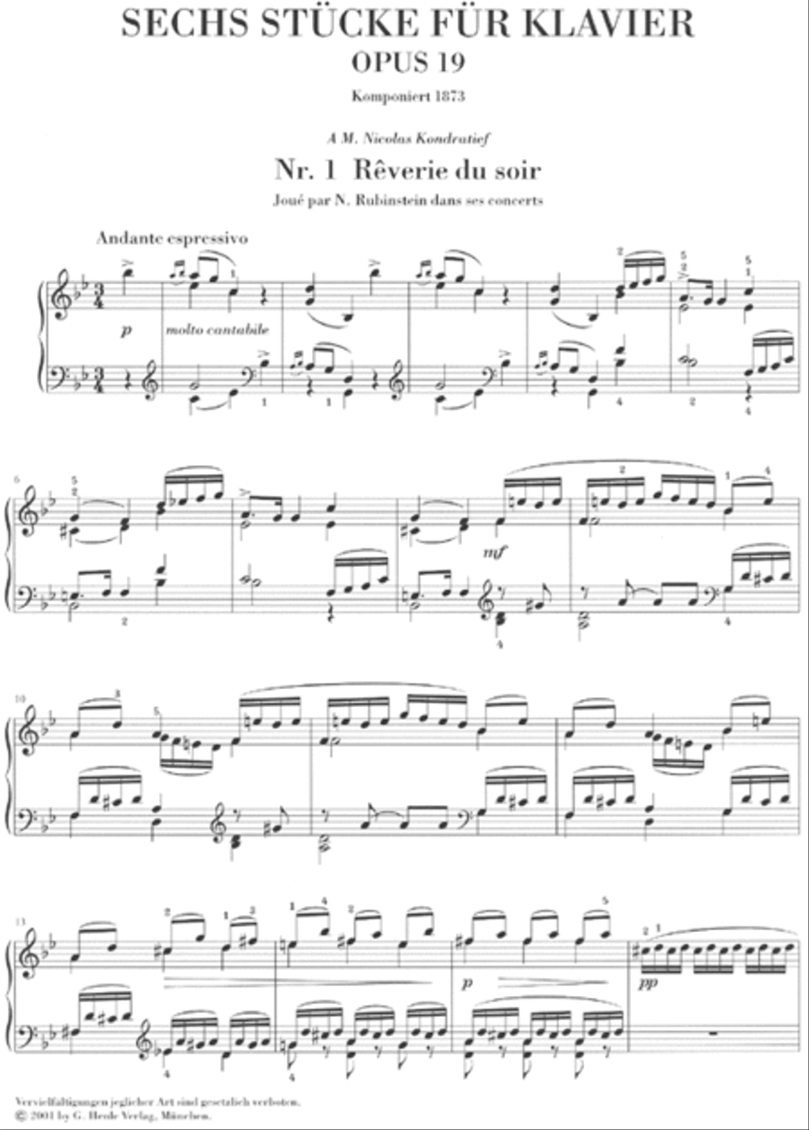 6 Piano Pieces, Op. 19