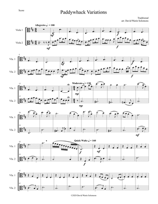 Variations for 2 violas on the Irish folk tune Paddywhack