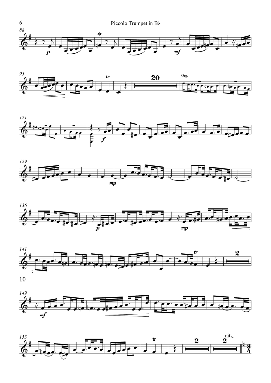 Albinoni - Concerto in D minor Op.9 No.2 - solo parts C Trumpet scores gallery preview page 6