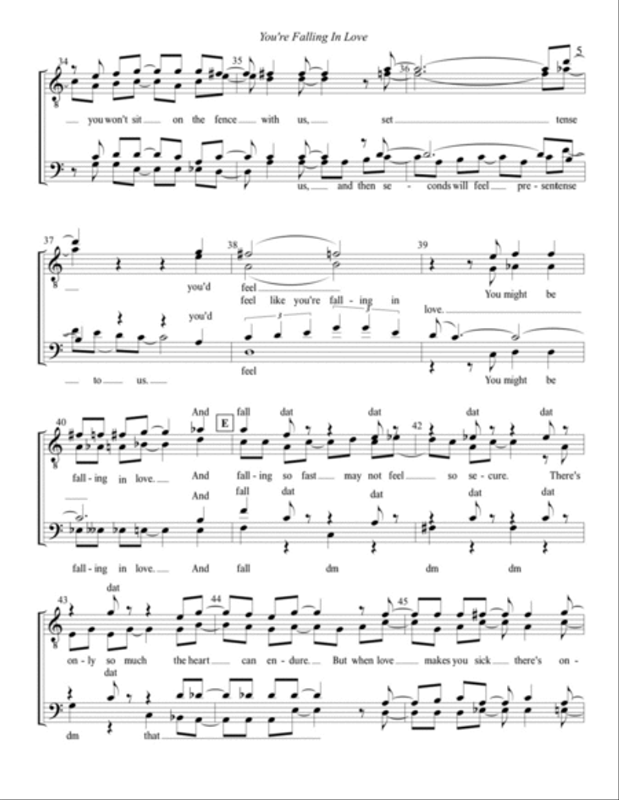 You’re Falling In Love TTBB scores gallery preview page 4