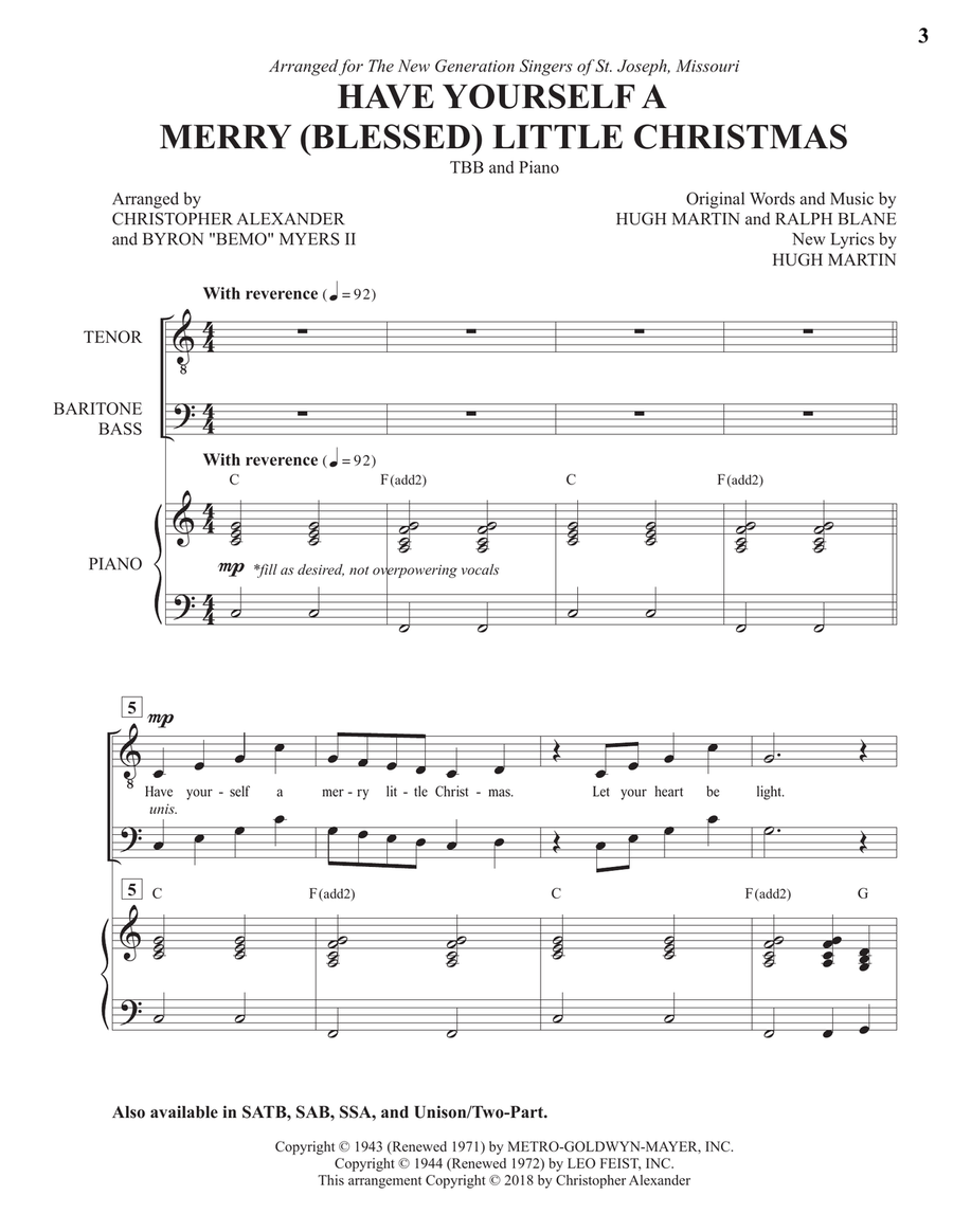 Have Yourself A Merry Little Christmas 3-Part scores gallery preview page 3