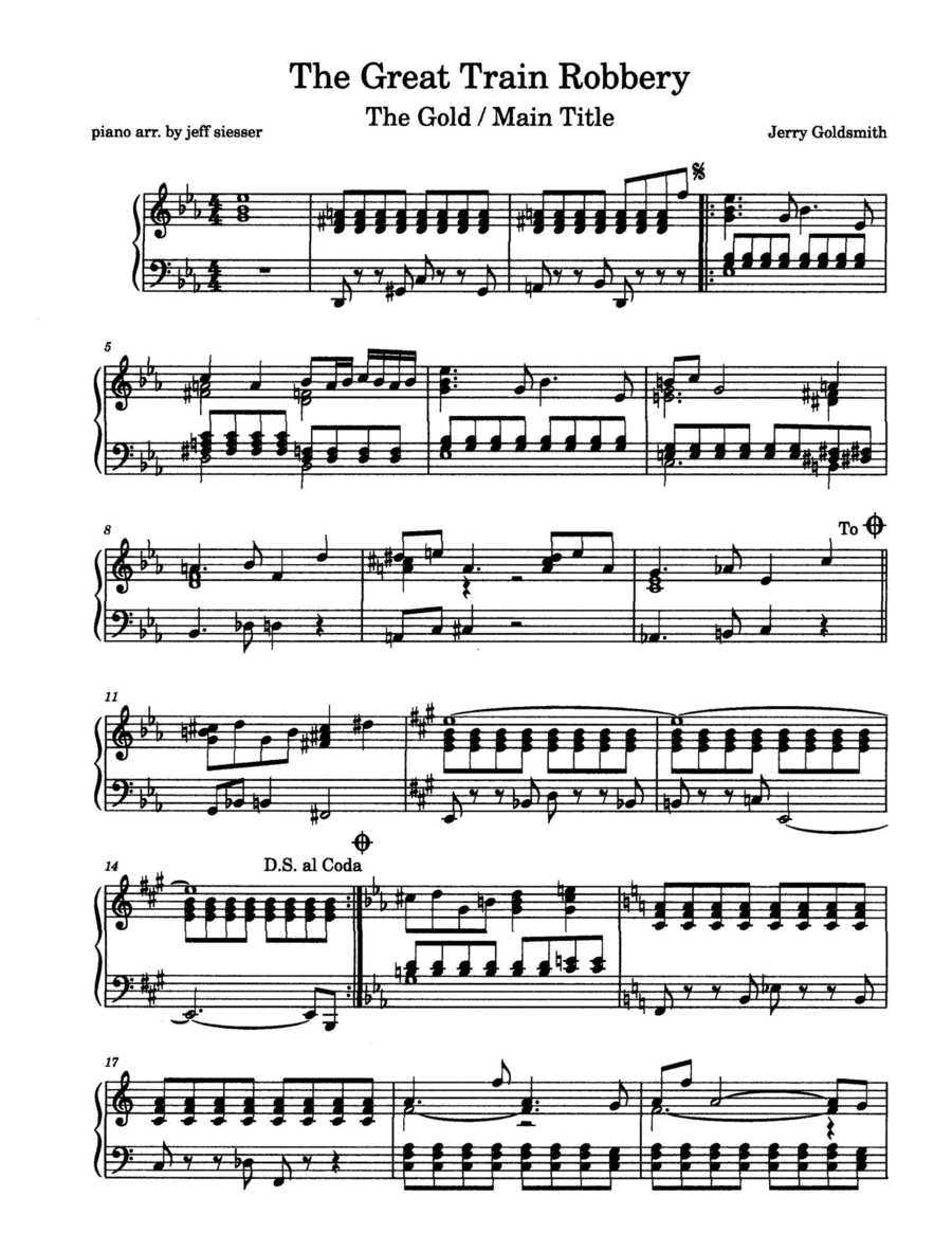The Great Train Robbery (Theme) Piano Solo scores gallery preview page 1