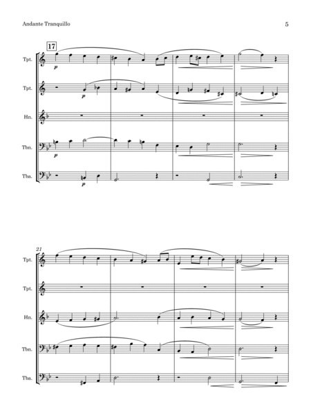 Andante Tranquillo (by Charles Hanford Lloyd, arr. for Brass Quintet) image number null
