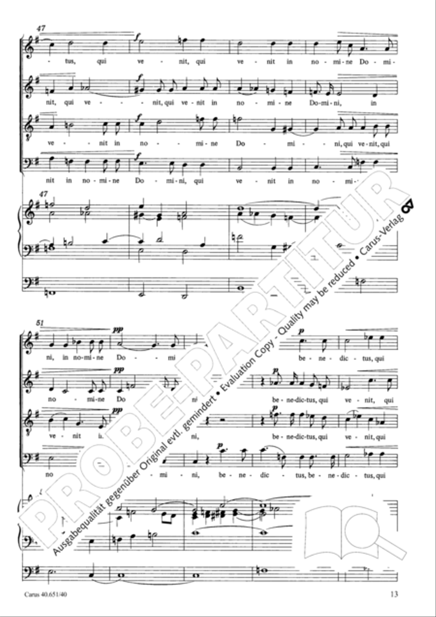 Sanctus, Benedictus and Agnus Dei 4-Part scores gallery preview page 14