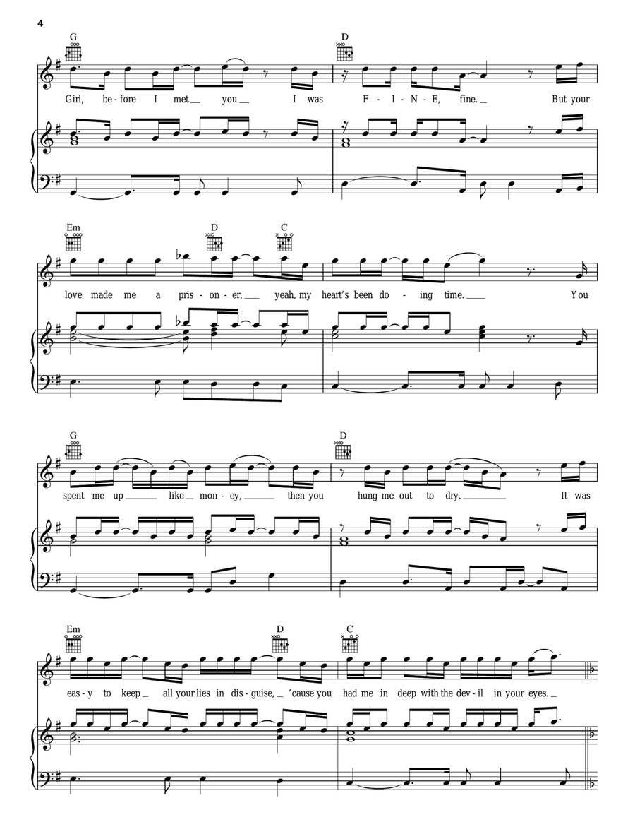 What It Takes Piano, Vocal, Guitar scores gallery preview page 4