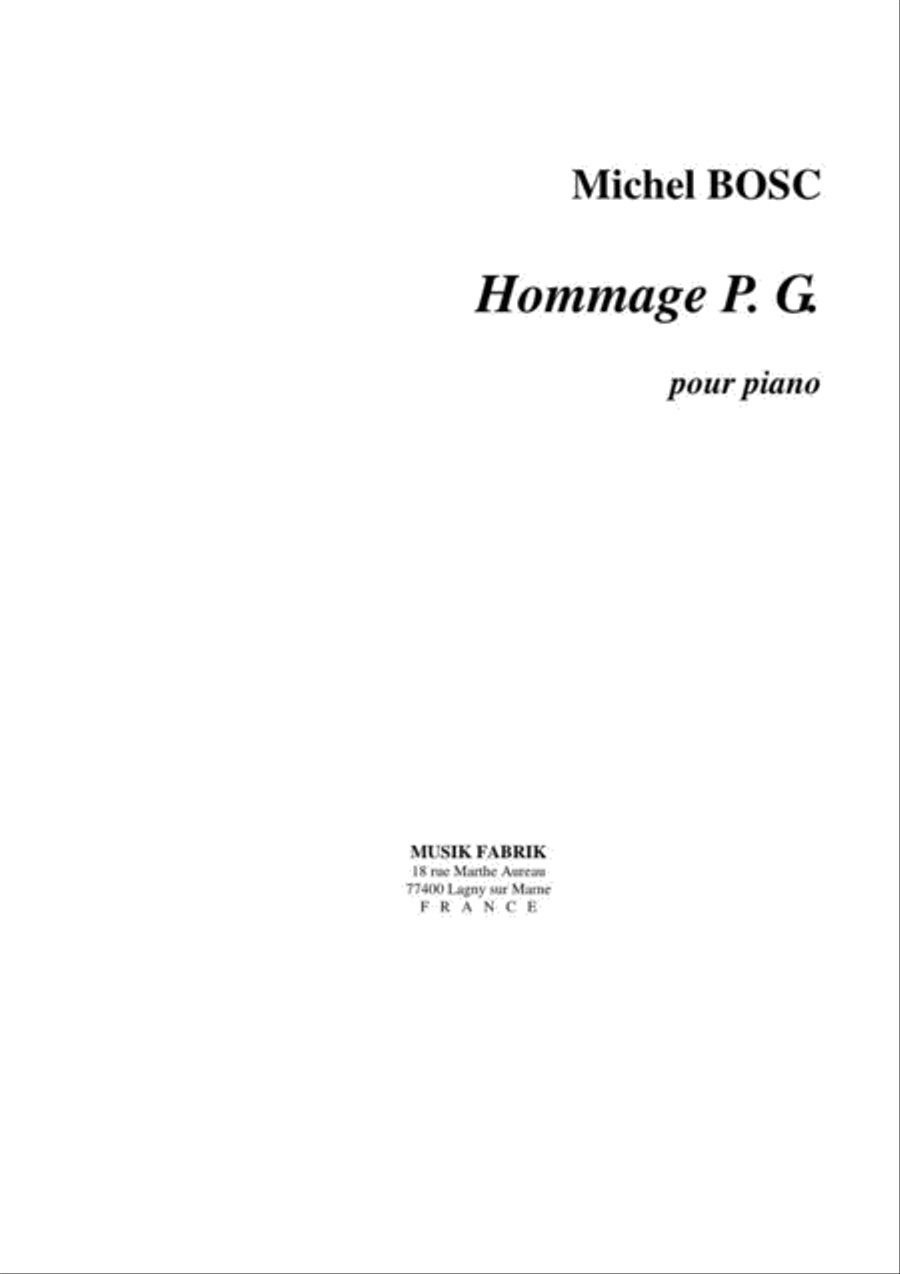 Hommage P. G. Piano Solo scores gallery preview page 1