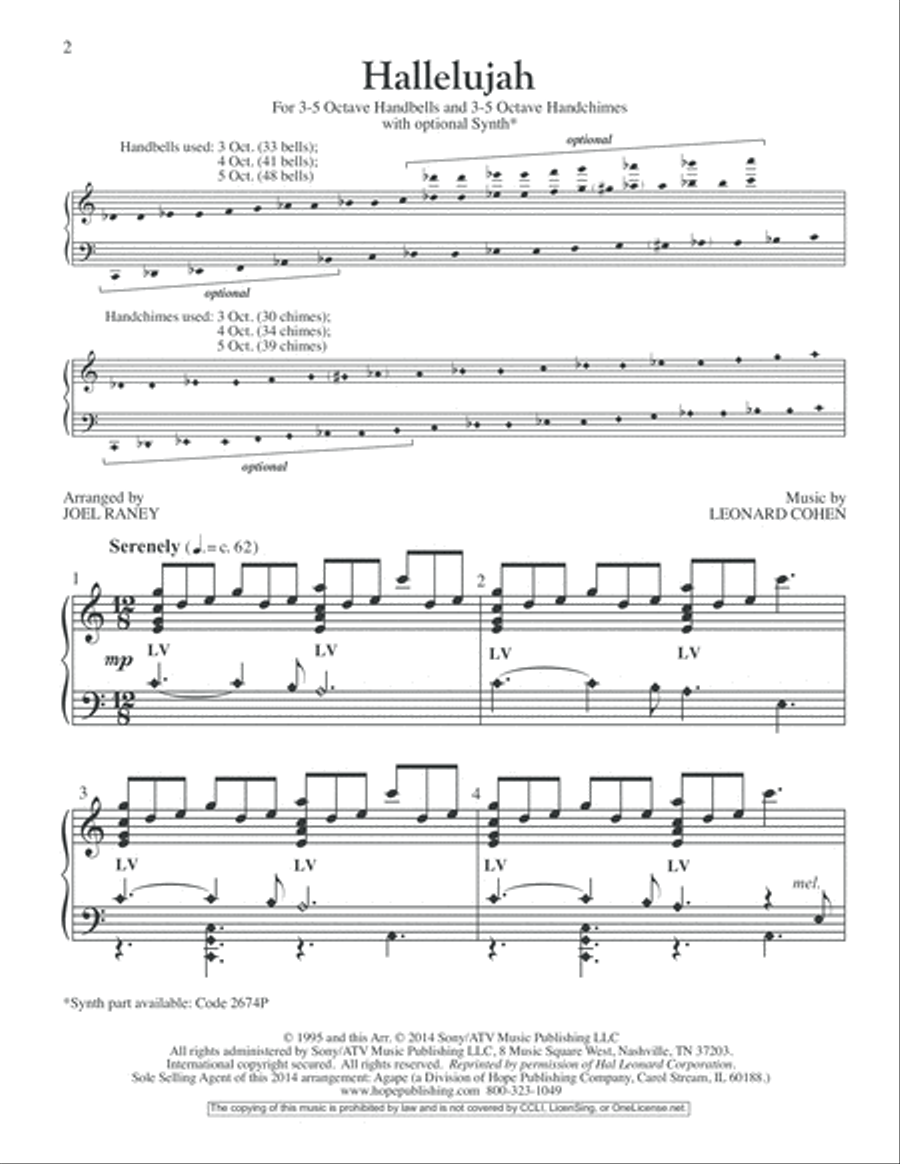 Hallelujah Handbell Choir scores gallery preview page 2