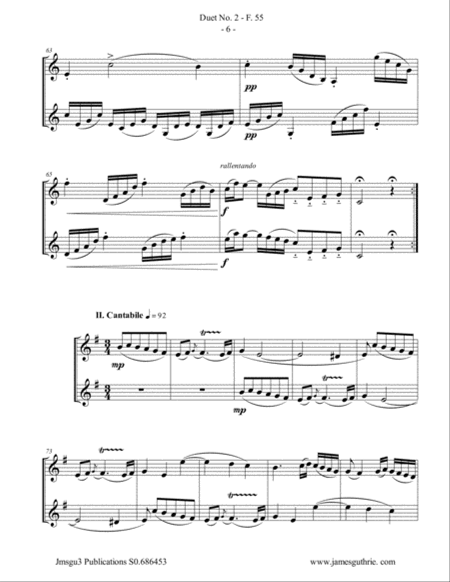WF Bach: Duet No. 2 for Trumpet Duo Trumpet Duet scores gallery preview page 6