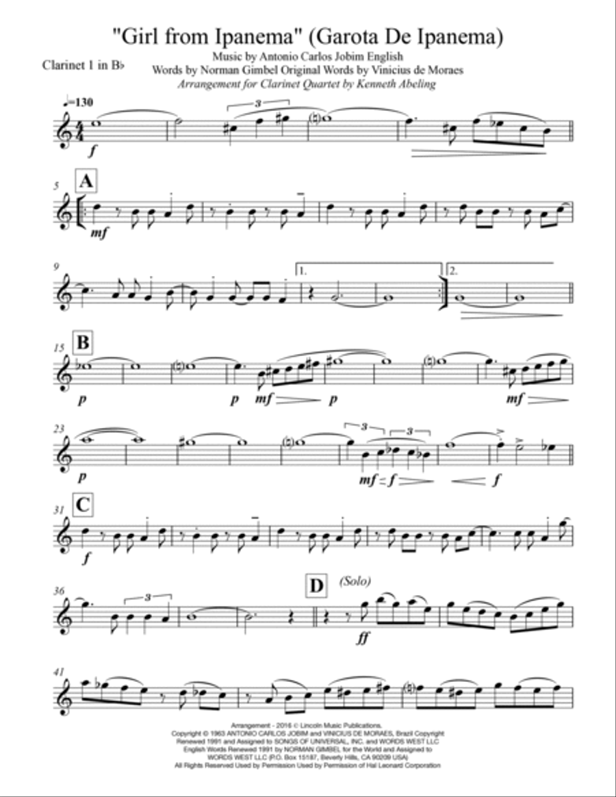 The Girl From Ipanema (Garota De Ipanema) Woodwind Ensemble scores gallery preview page 6