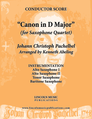 Pachelbel - Canon in D Major (for Saxophone Quartet AATB)