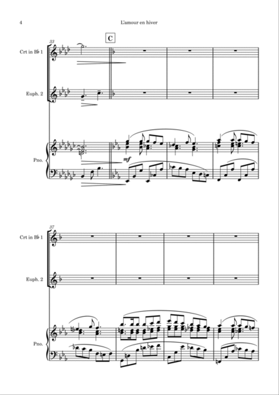 L'amour en hiver - une mélodie de Noël Brass Duet scores gallery preview page 5