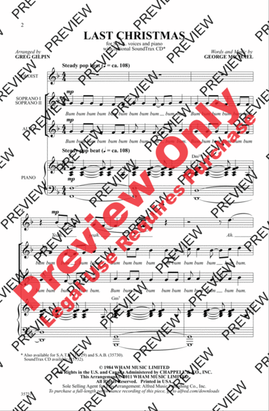 Last Christmas Women's Choir scores gallery preview page 2