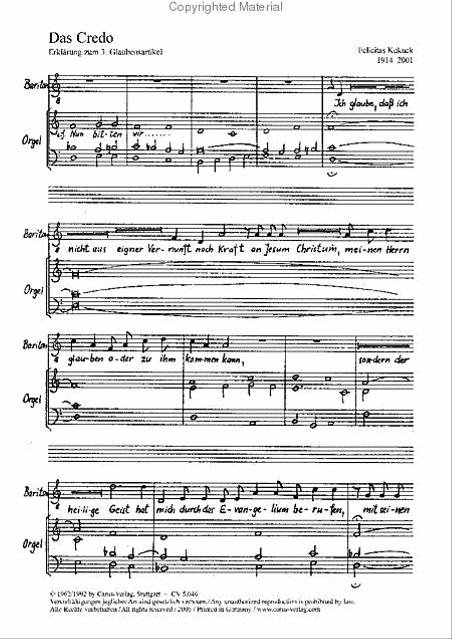Das Credo Das Credo Baritone Voice scores gallery preview page 2