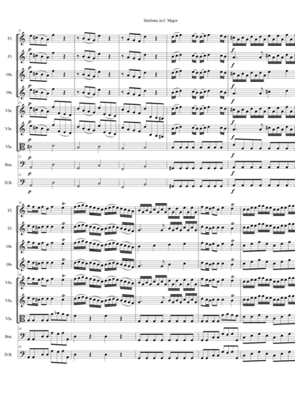 Sinfonia C Major (2 Flutes, 2 Oboes, Bassoon, Strings and Continuo image number null