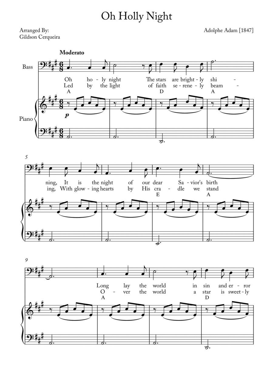 Oh Holy night Voice scores gallery preview page 1
