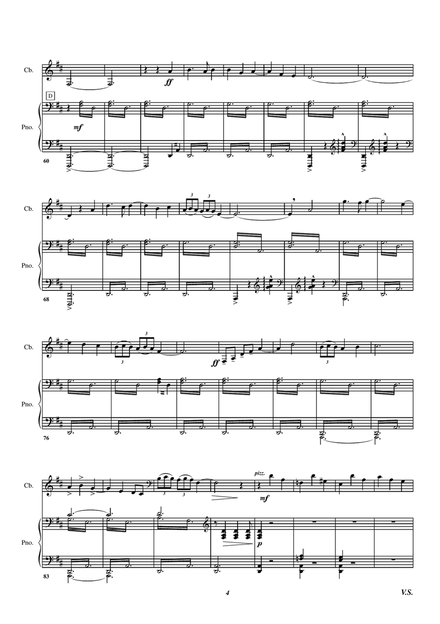 Enrique Granados, Intermezzo, transcribed and edited by Klaus Stoll Double Bass scores gallery preview page 4