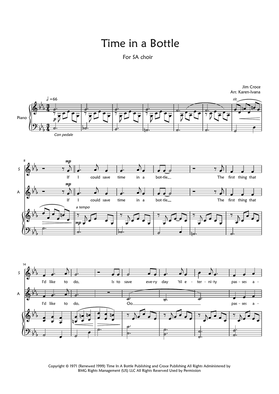 Time In A Bottle SA scores gallery preview page 1