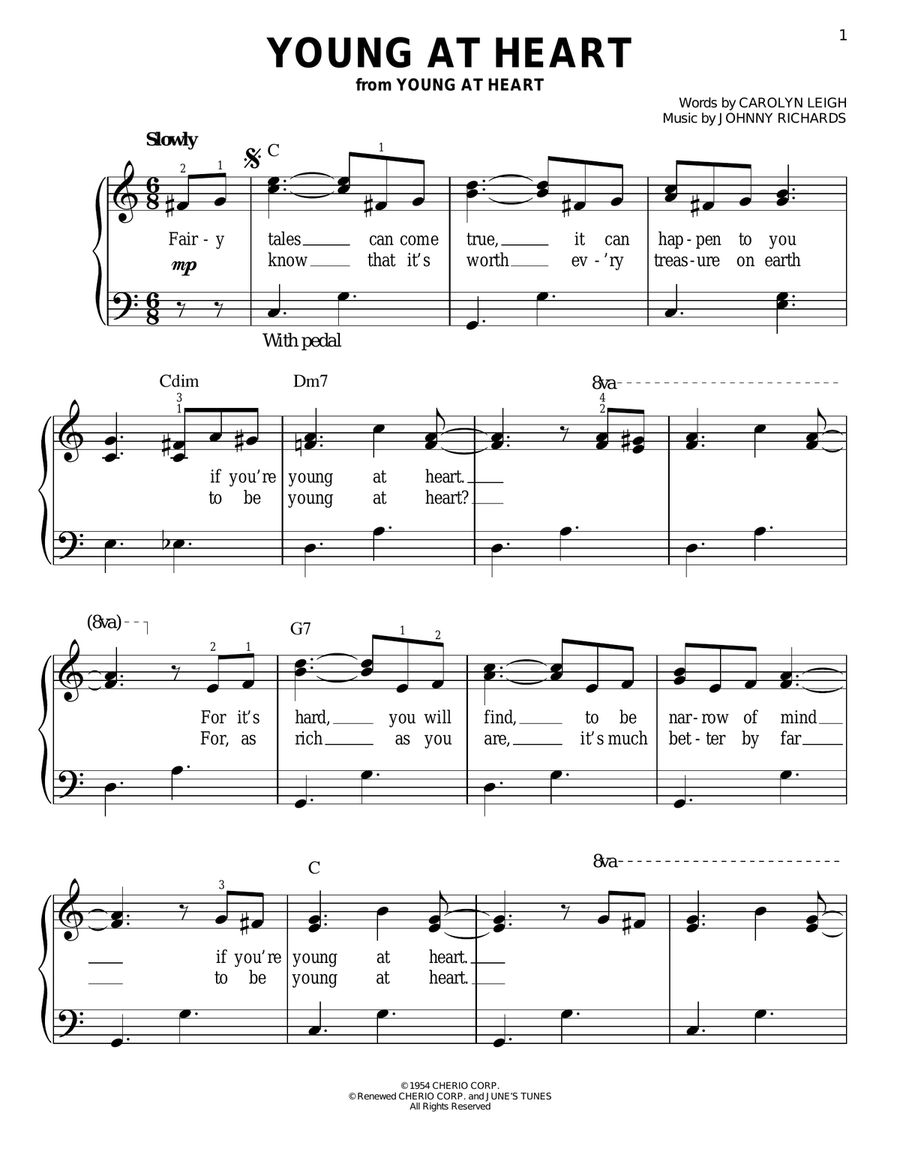 Young At Heart Easy Piano scores gallery preview page 1