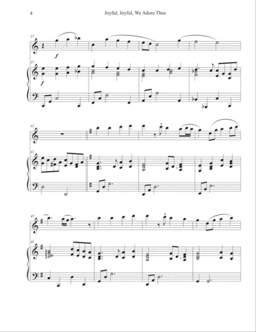 Joyful, Joyful, We Adore Thee (Flute-Piano) Flute Solo scores gallery preview page 4
