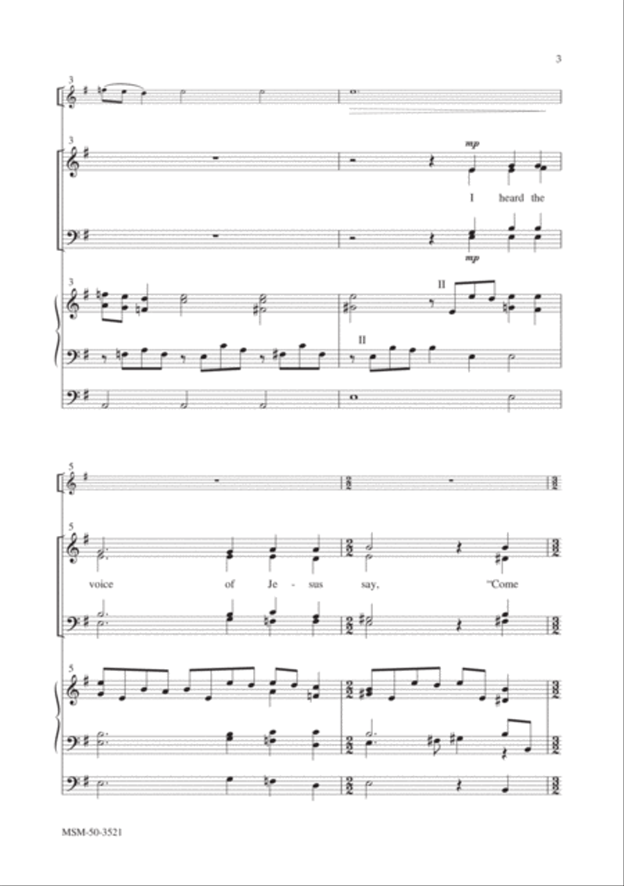 I Heard the Voice of Jesus Say 4-Part scores gallery preview page 3