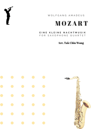 Book cover for Eine Kleine Nachtmusik arranged for Saxophone Quartet