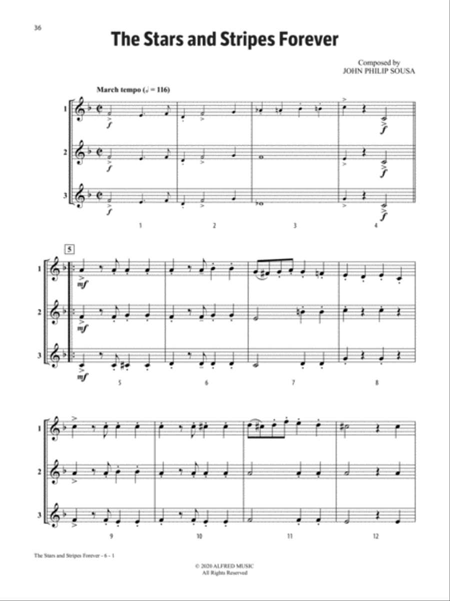 Solos, Duets & Trios for Winds -- Patriotic Favorites Small Ensemble scores gallery preview page 4