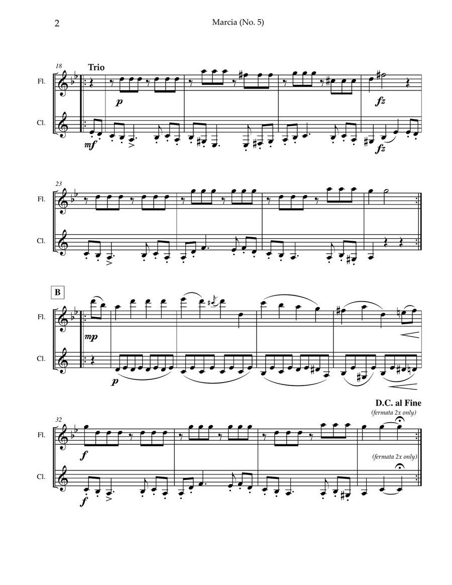 Marcia No. 5 (Op. 3) Woodwind Duet scores gallery preview page 3