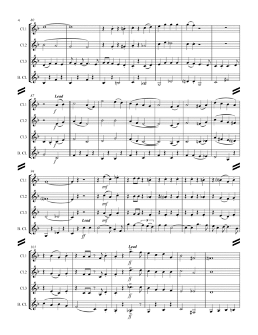(There's No Place Like) Home For The Holidays Woodwind Ensemble scores gallery preview page 5