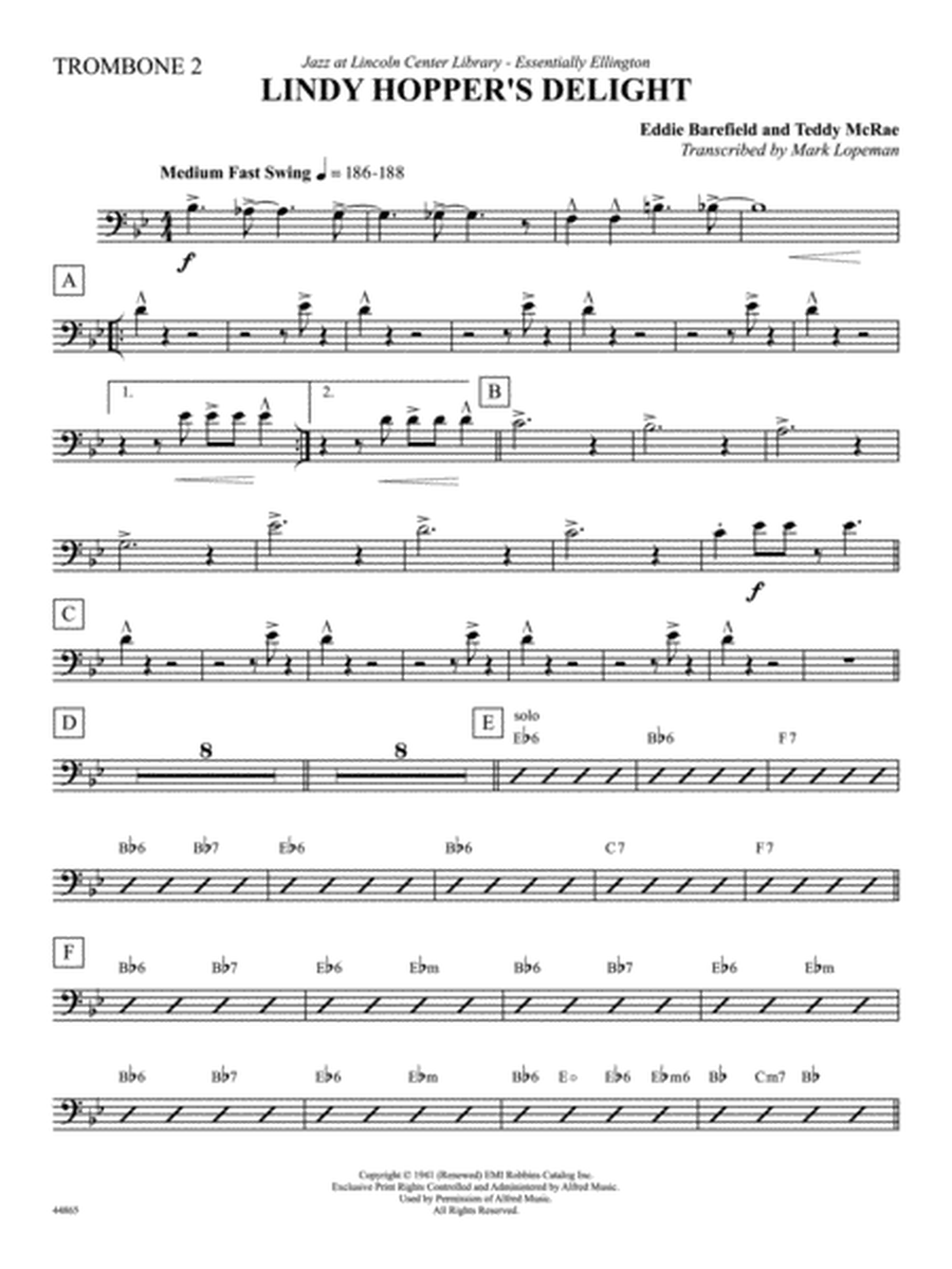 Lindy Hopper's Delight: 2nd Trombone