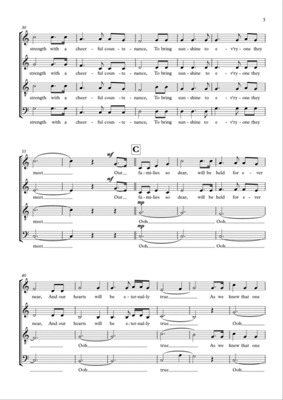 Let's Raise Up A Cheer SATB score 4-Part scores gallery preview page 3